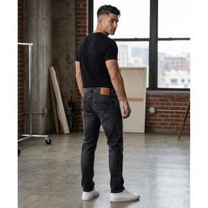 Levi's 514 Slim Straight Jeans Mens 36x31 Washed Black Charcoal Stretch Denim
